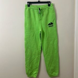 Neon green Stussy sweatpants xs